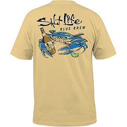 Salt Life Men's Blue Brew Crab Short Sleeve Graphic T-Shirt