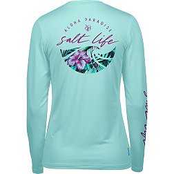 Salt Life Women's Blue Hawaiian SLX Long Sleeve Graphic T-Shirt