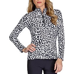 Tail Women's Long Sleeve Leopard Print 1/4 Golf Shirt