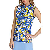 Tail Women's 1/4 Zip Sleeveless Floral Golf Shirt