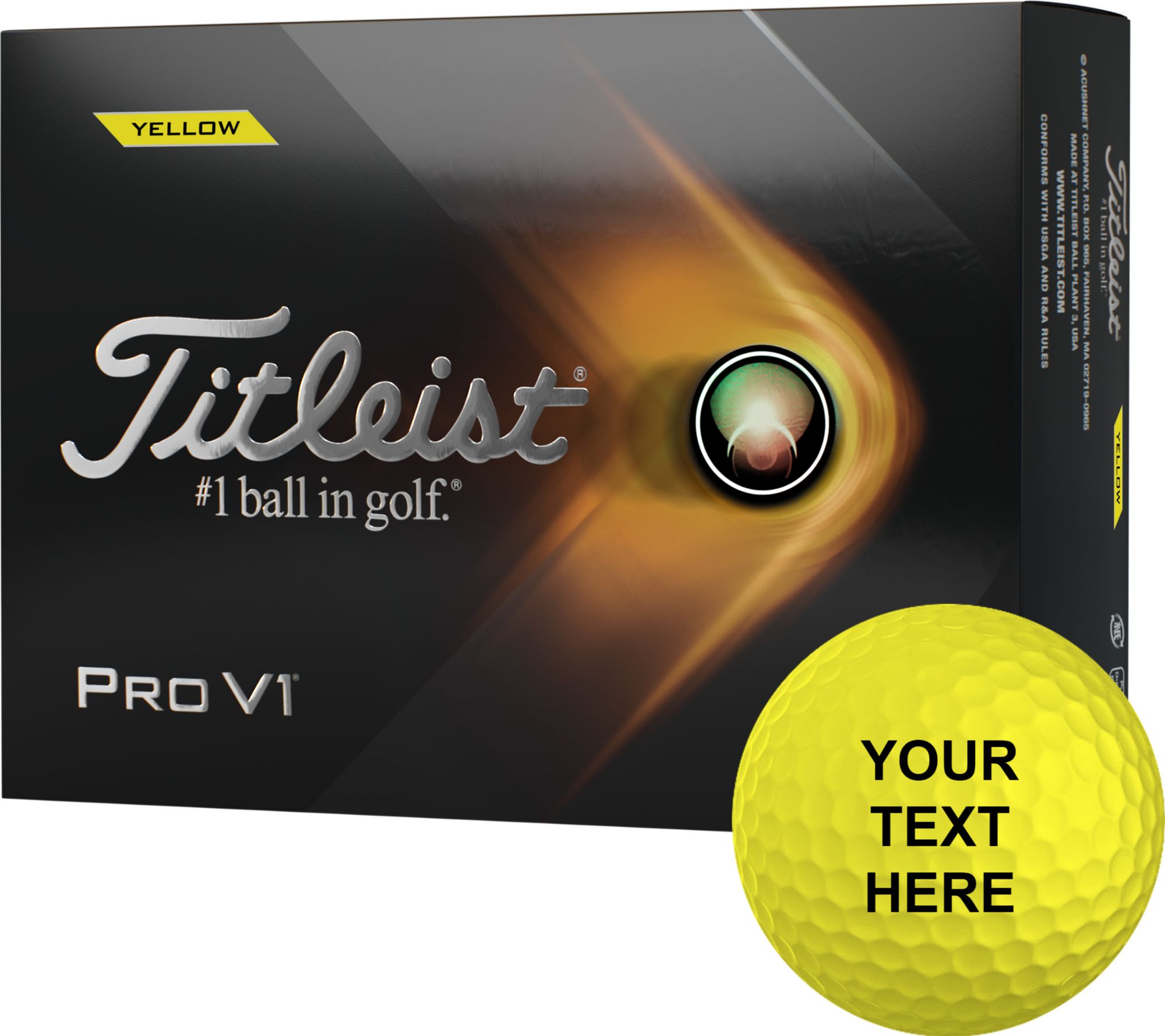 Titleist / 2021 Pro V1 Yellow Personalized Golf Balls