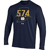 Under Armour Men's Notre Dame Fighting Irish Navy ‘574' Area Code Long Sleeve T-Shirt