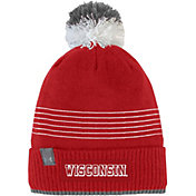 Under Armour Men's Wisconsin Badgers Red Pom Knit Beanie
