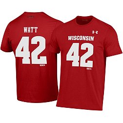 Under Armour Men's Wisconsin Badgers TJ Watt #42 Red Performance T-Shirt