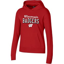 Under Armour Women's Wisconsin Badgers Red All Day Pullover Hoodie