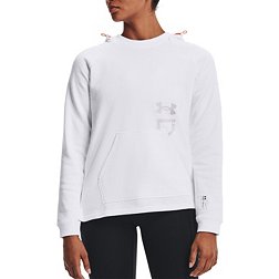 Under Armour Women's Rival Terry Training Hoodie, Dash Pink (667)/French  Gray, X-Large 
