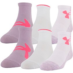 UA Girl's Essential 2.0 6-Pack Quarter Socks
