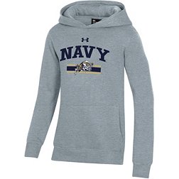 Under Armour Youth Navy Midshipmen Grey All Day Pullover Hoodie