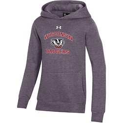 Under Armour Youth Wisconsin Badgers Grey All Day Pullover Hoodie