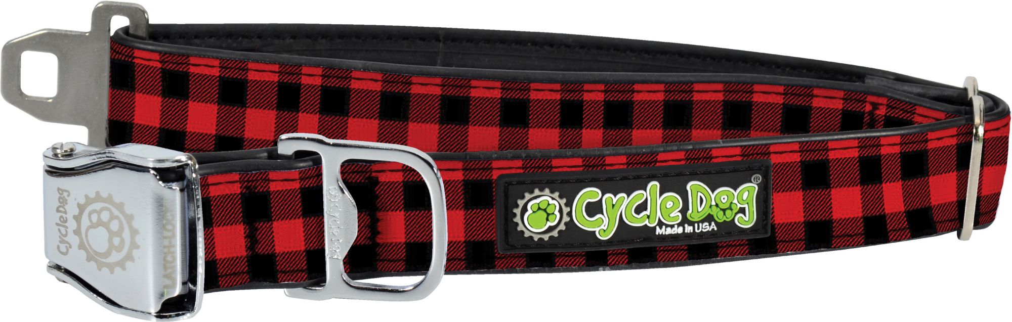 CYCLE DOG Red Plaid Dog Collar