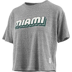 Pressbox Women's Miami Hurricanes Grey Knobi Cropped T-Shirt