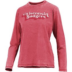 Pressbox Women's Wisconsin Badgers Red Vintage Long Sleeve T-Shirt