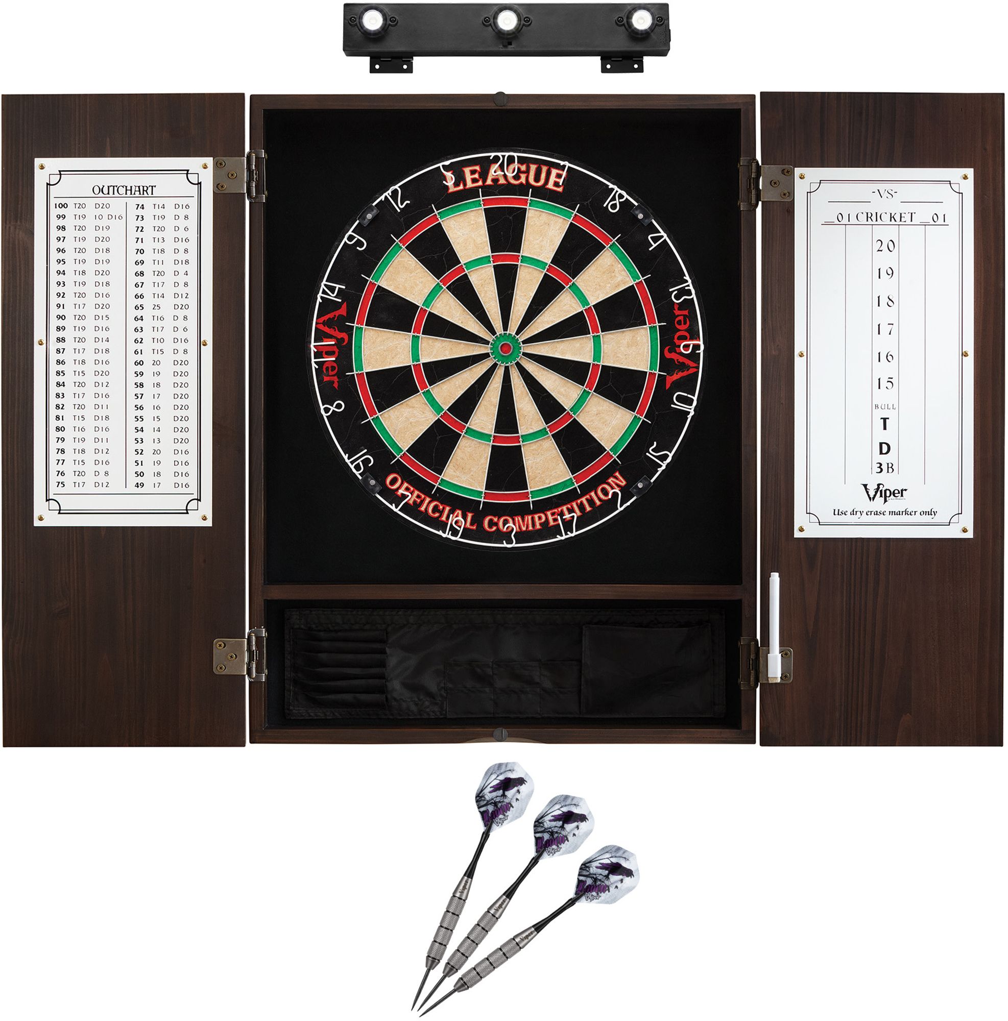 Viper League Sisal Dartboard &amp; Cabinet