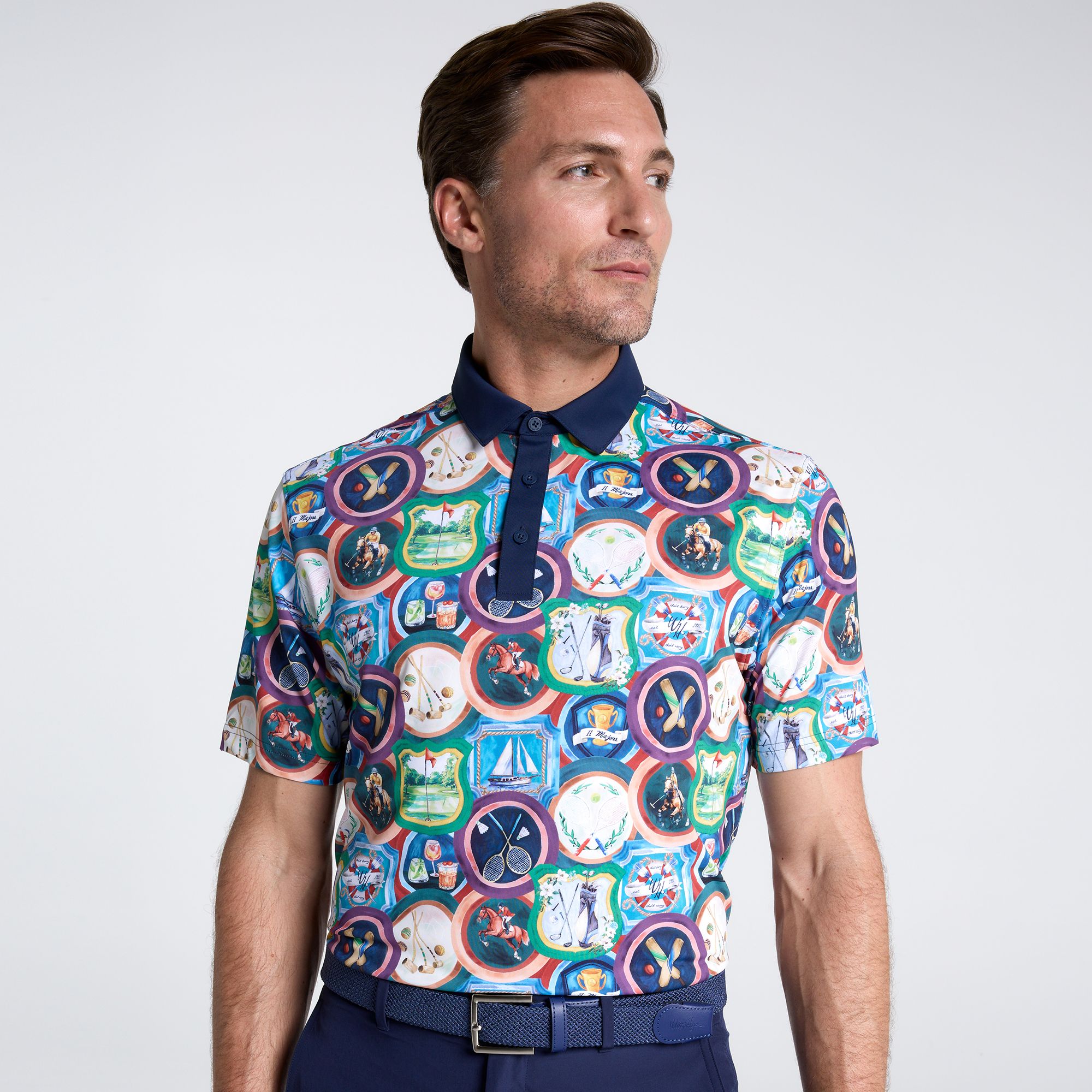 Walter Hagen Men's Performance 11 Novelty Print Golf Polo