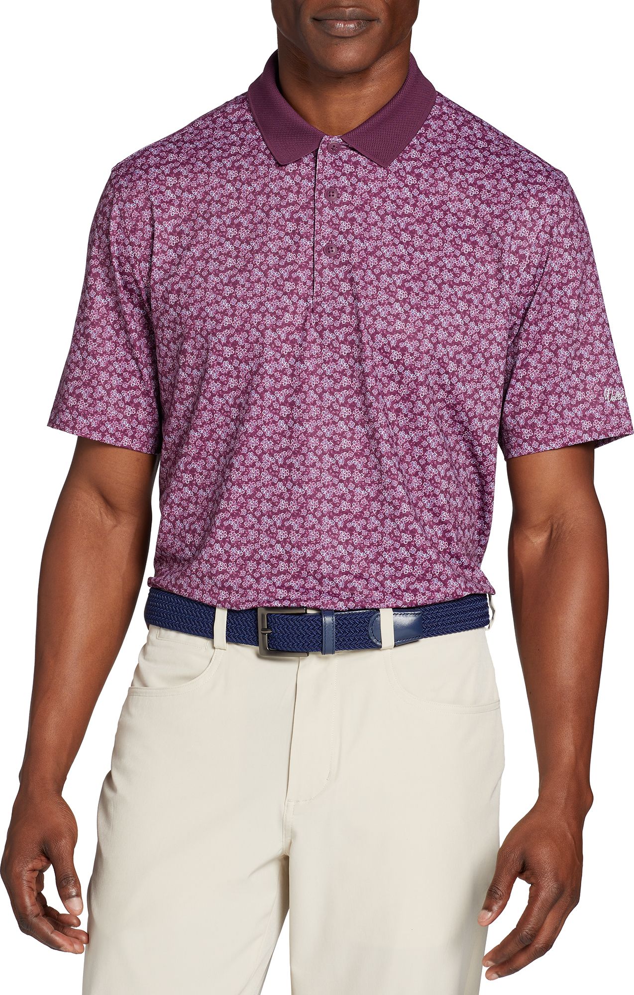 Walter Hagen Men's Performance 11 Novelty Print Golf Polo - Purple
