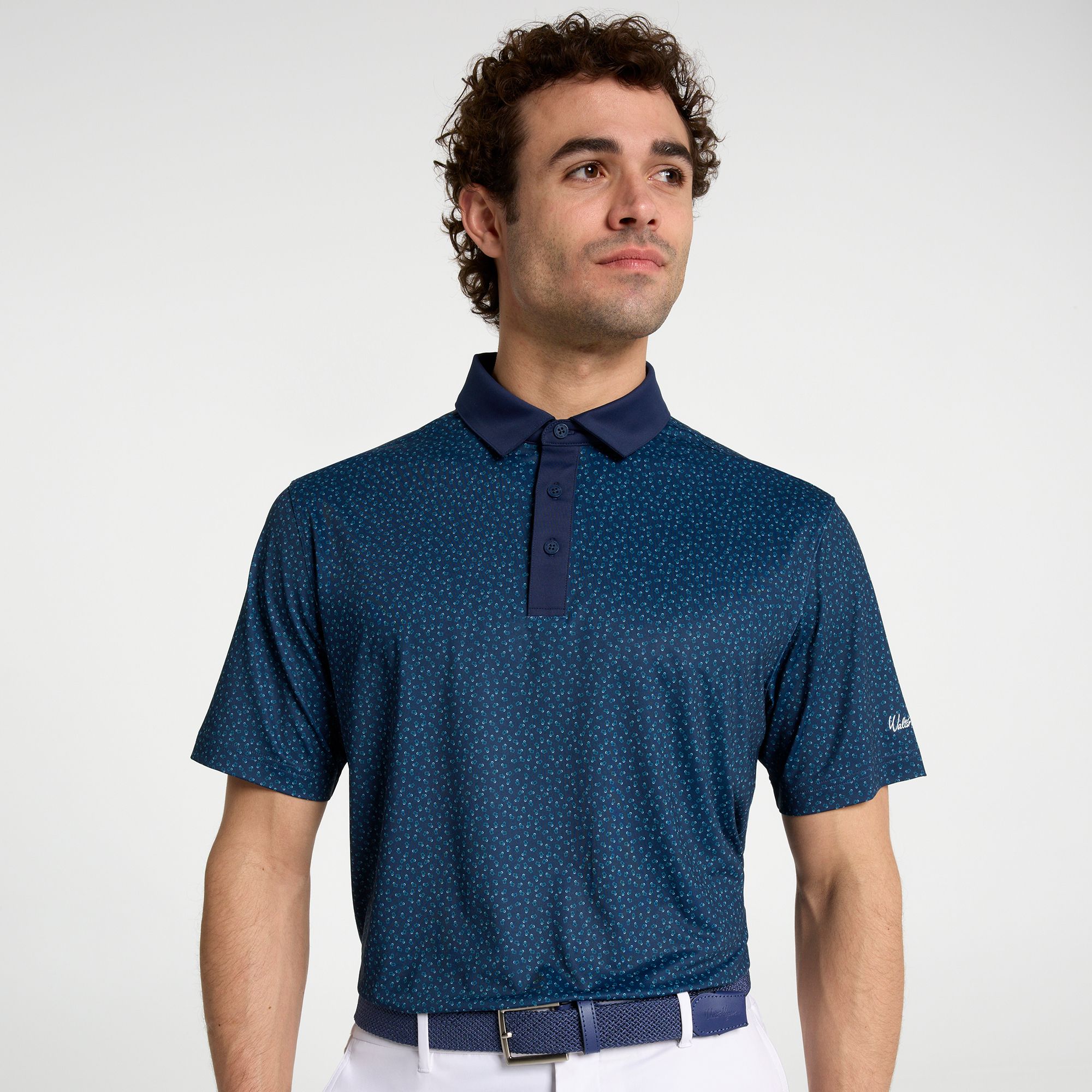 Walter Hagen Men's Performance 11 Novelty Print Golf Polo - Blue