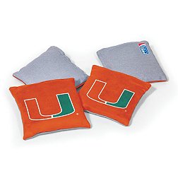 Wild Sports Miami Hurricanes 4 pack Logo Bean Bag Set