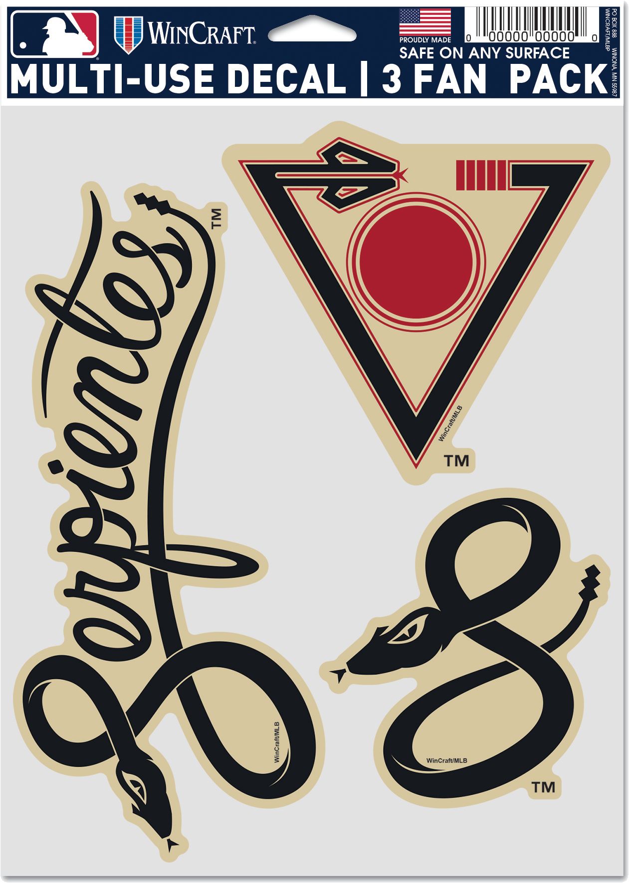 WinCraft Arizona Diamondbacks 2021 City Connect 3-Pack Decal - No Color