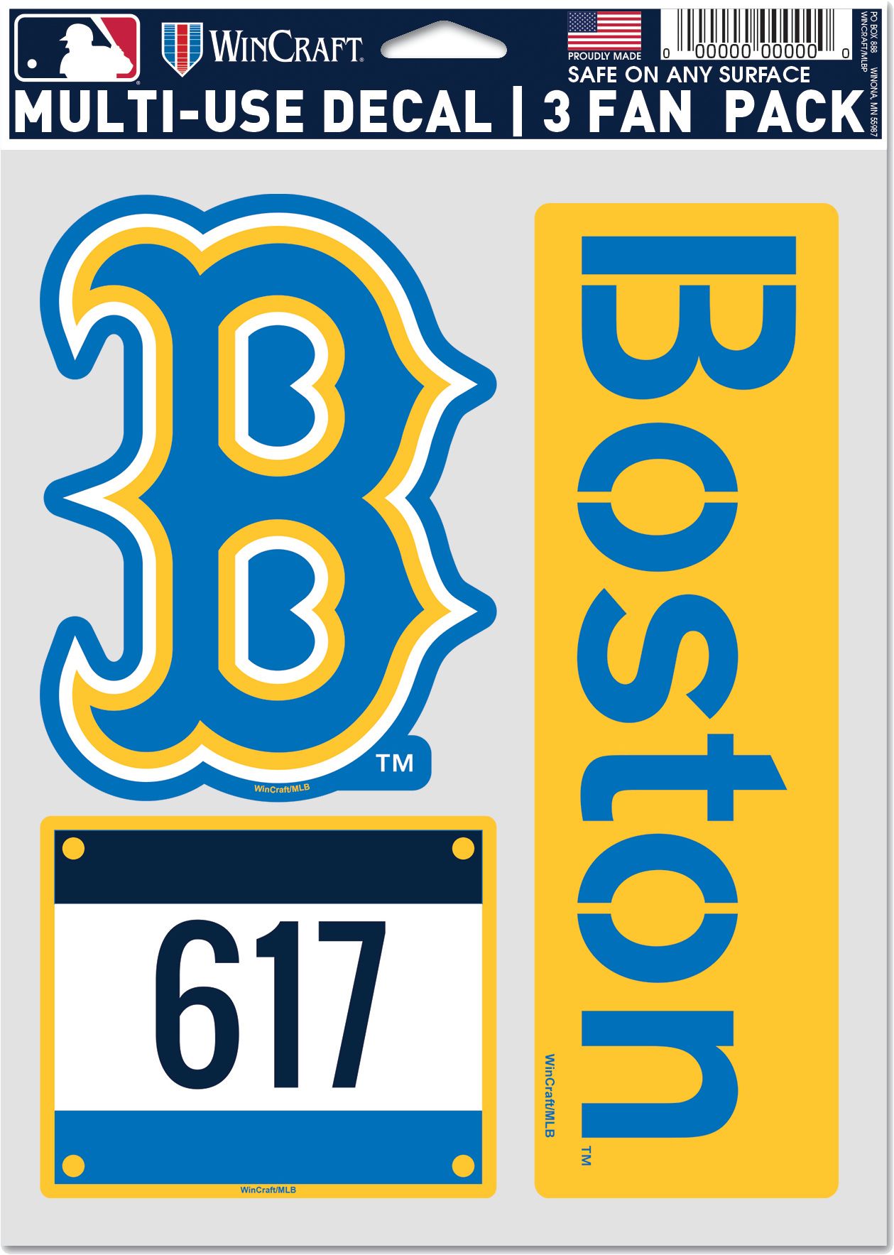 WinCraft Boston Red Sox 2021 City Connect 3-Pack Decal