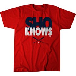 BreakingT Men's Red "Sho Knows" Graphic T-Shirt