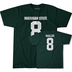 BreakingT Michigan State Spartans Green Jalen Nailor #8 T-Shirt