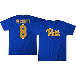 BreakingT Pitt Panthers Kenny Pickett #8 Blue Football T-Shirt