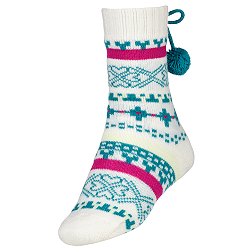 Northeast Outfitters Youth Cozy Cabin Nordic Heart Pom-Pom Crew Socks