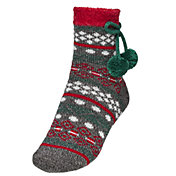 Northeast Outfitters Cozy Holiday Fair Isle Pom Socks