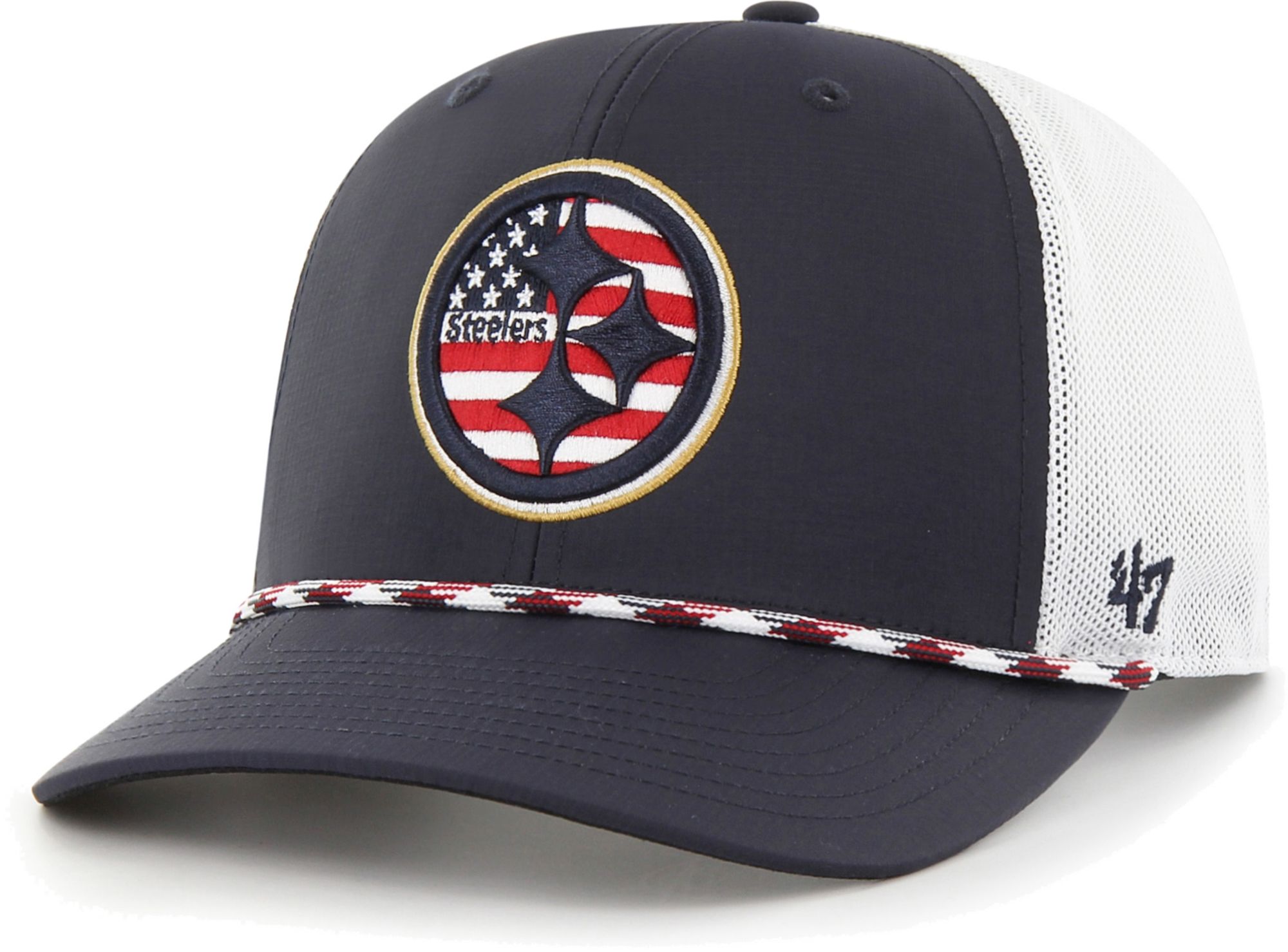47 Brand / Pittsburgh Steelers Flag Fill Navy Adjustable Trucker Hat