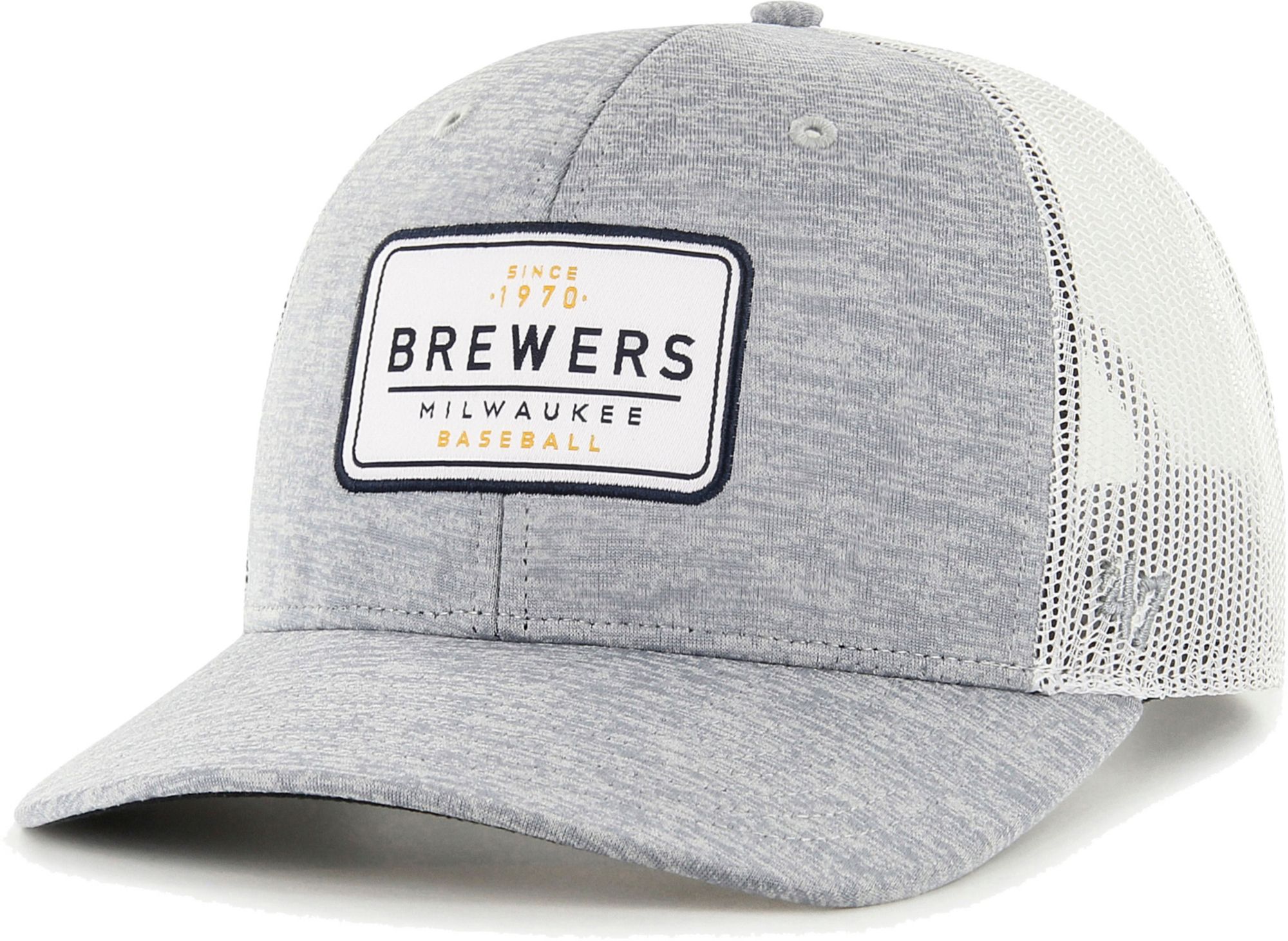 47 Brand / Men's Milwaukee Brewers Gray Harrington Adjustable Trucker Hat