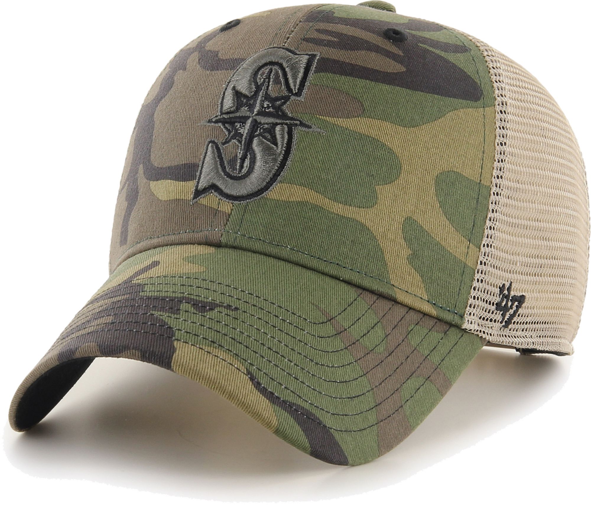 47 Brand / Men's Seattle Mariners Camo MVP Adjustable Trucker Hat
