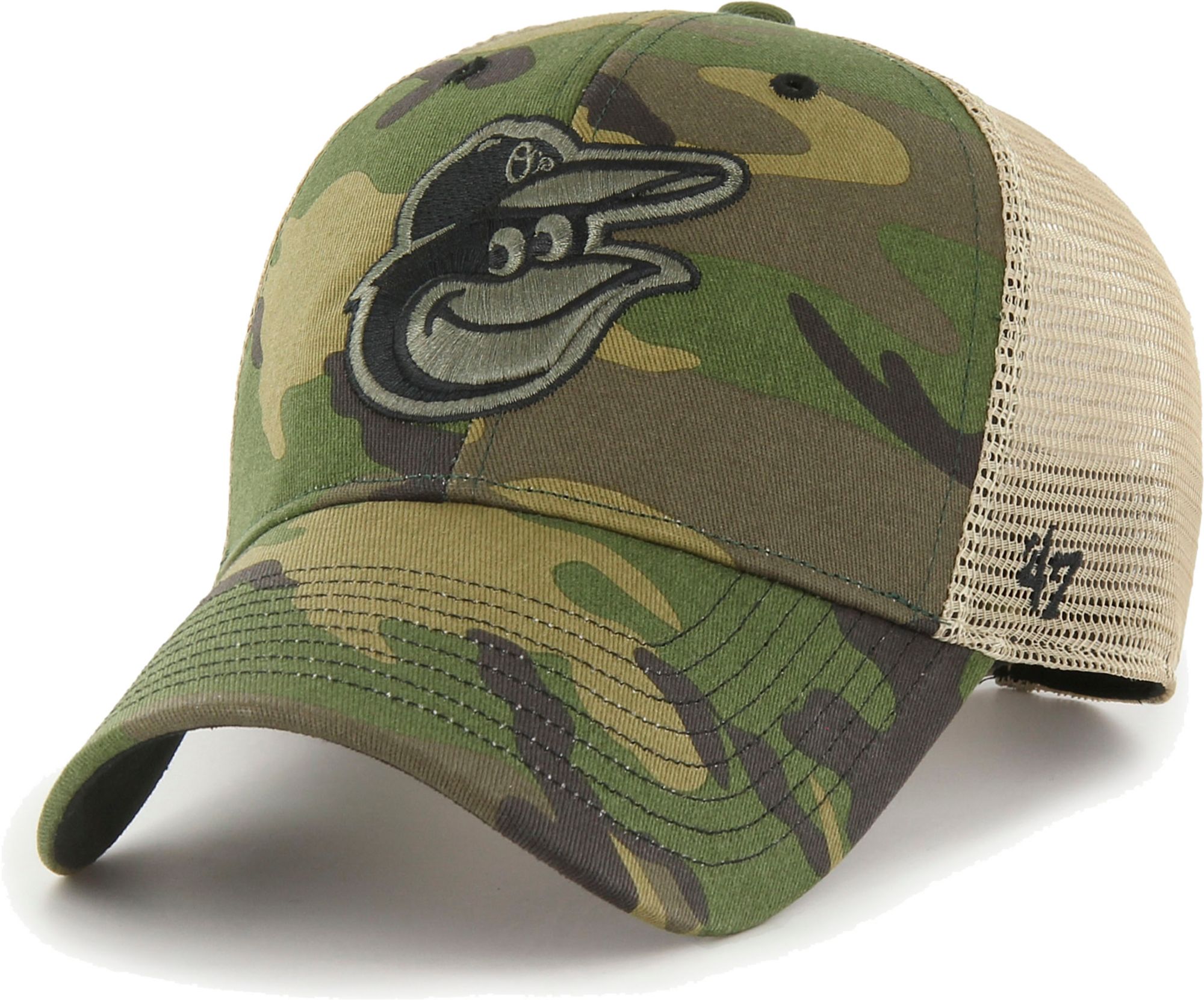 47 Brand / Men's Baltimore Orioles Camo MVP Adjustable Trucker Hat