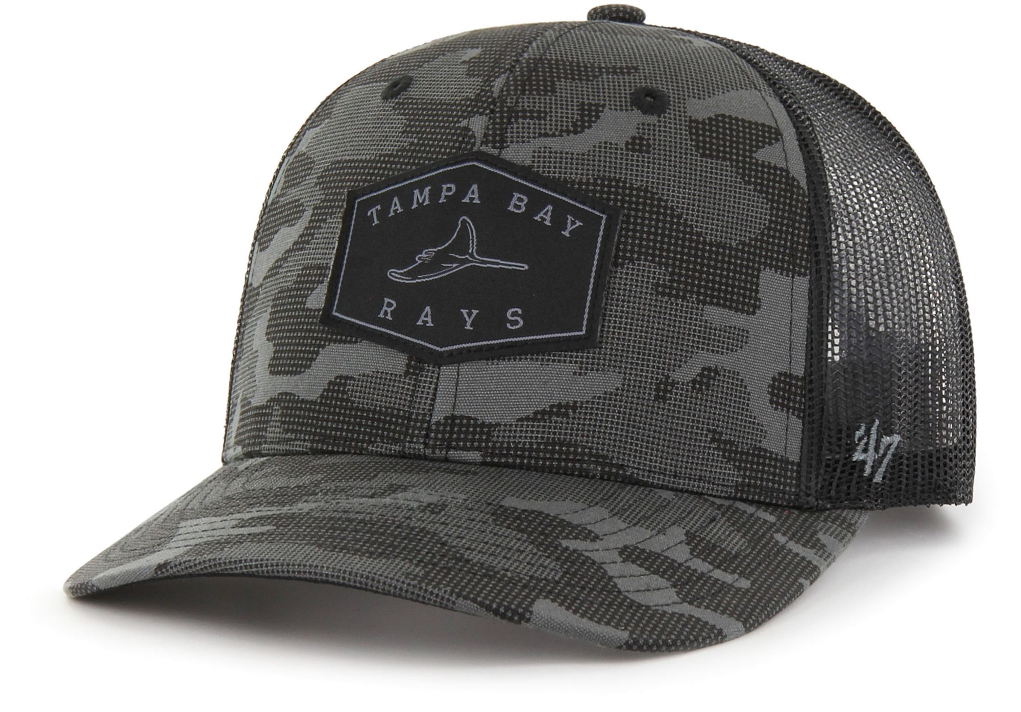 47 Brand / Men's Tampa Bay Rays Charcoal Camo Convoy Trucker Hat