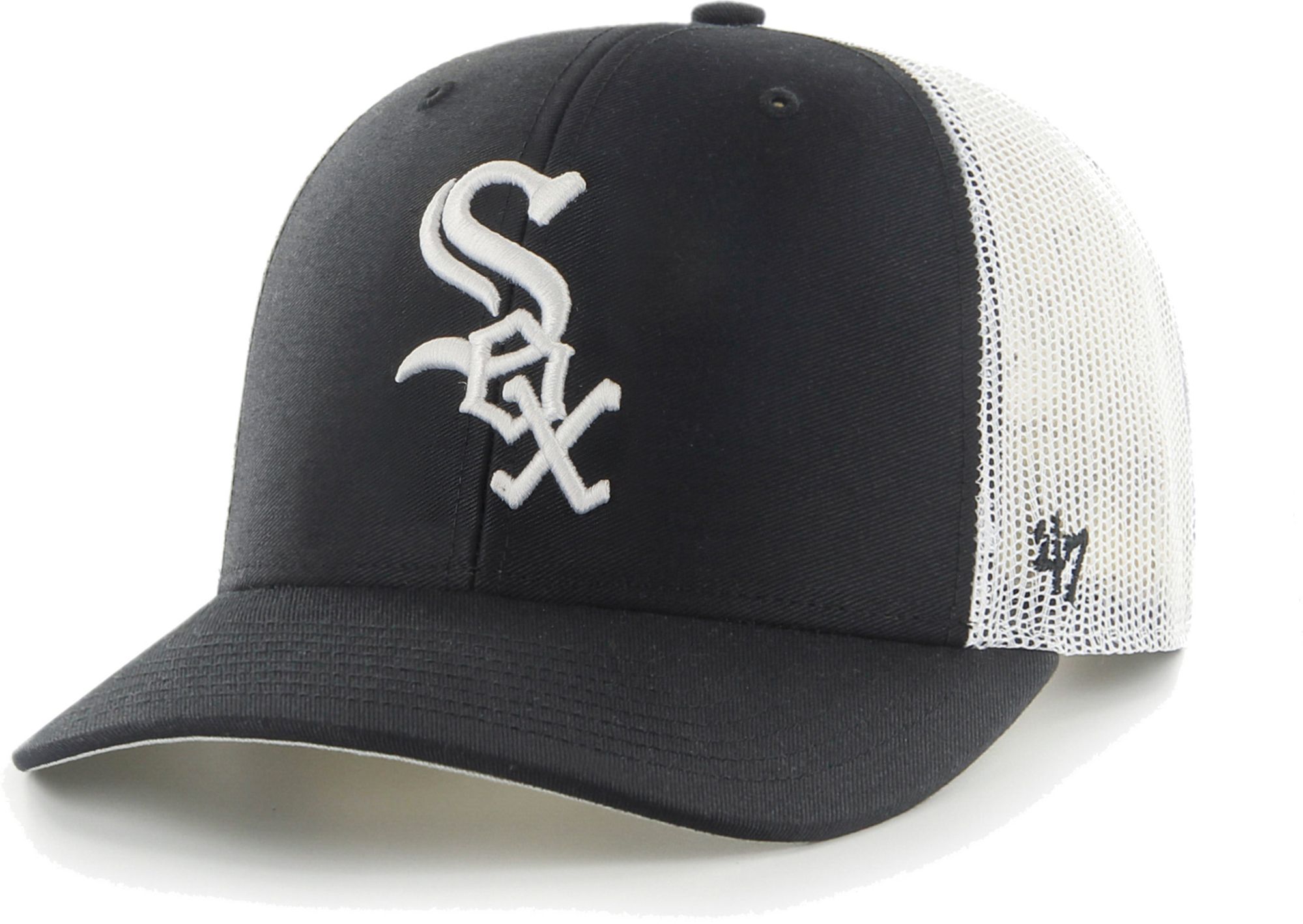 '47 Men's Chicago White Sox Black Adjustable Trucker Hat