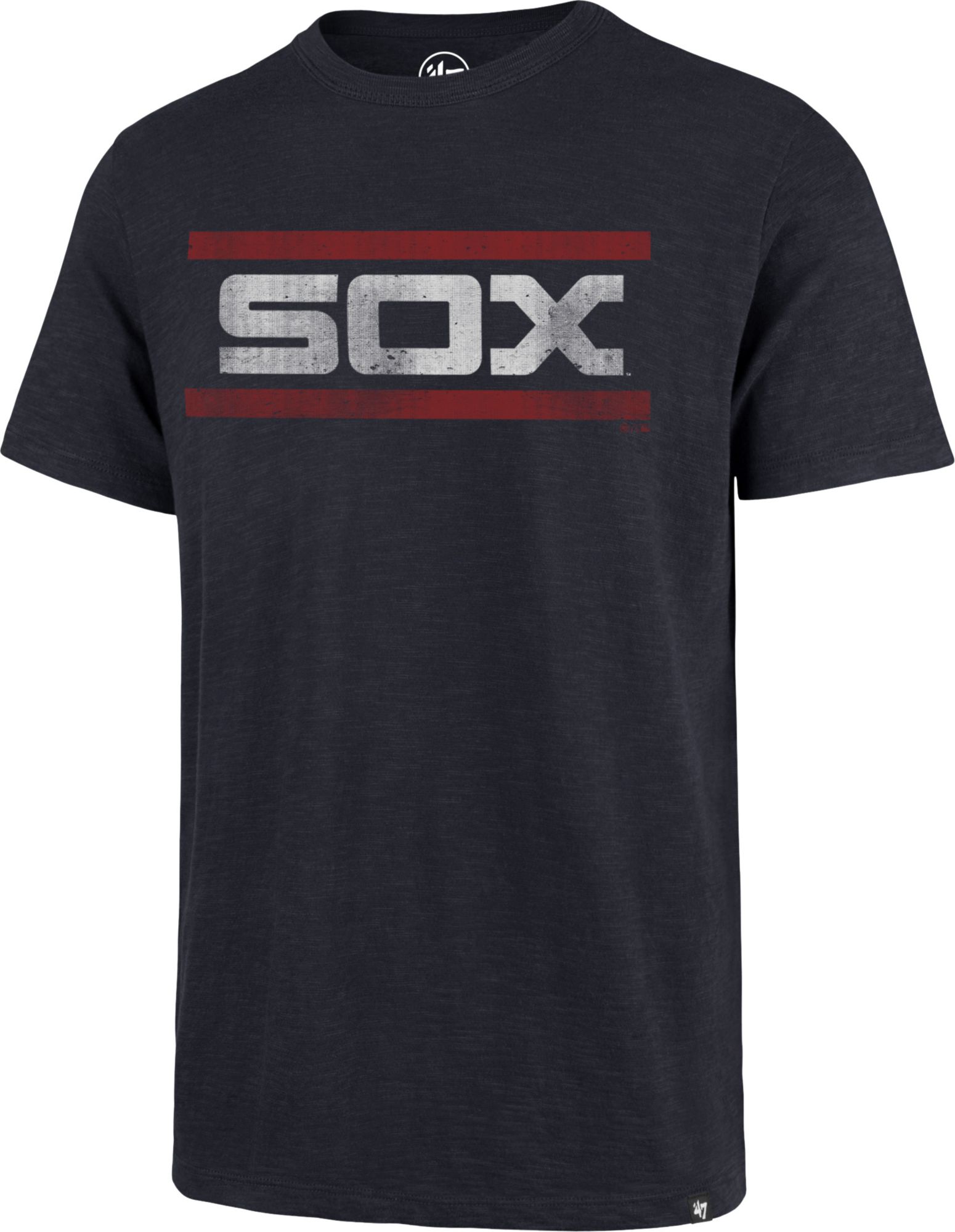 '47 Men's Chicago White Sox Navy Grit Wordmark Scrum T-Shirt