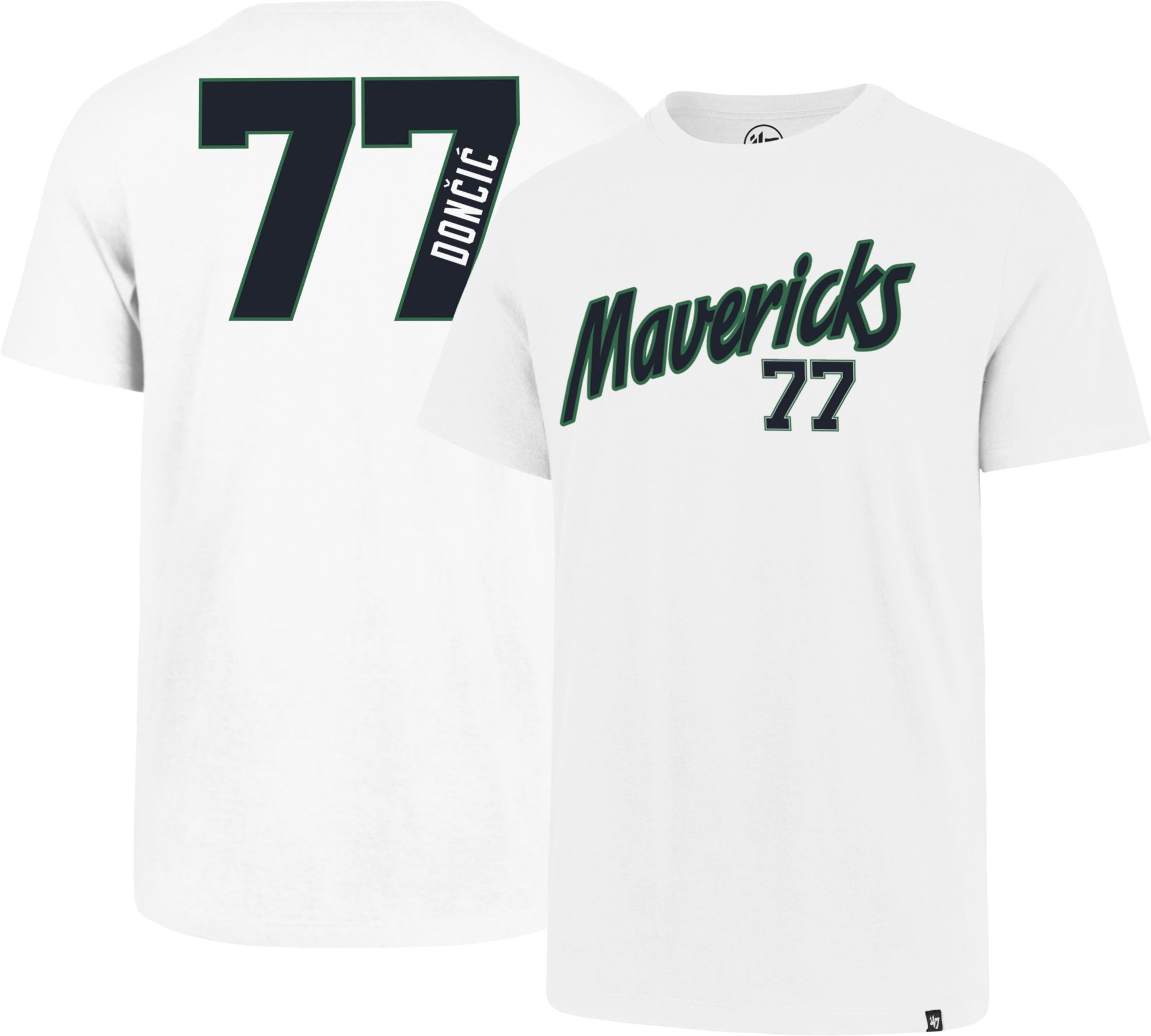 47 Brand / Men's Dallas Mavericks Luka Doncic #77 White Super Rival T-Shirt