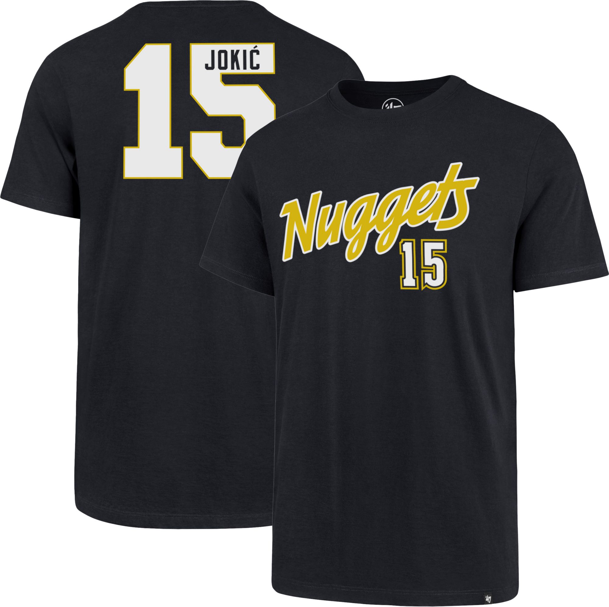 47 Brand / Men's Denver Nuggets Nikola Jokic #15 Navy Super Rival T-Shirt