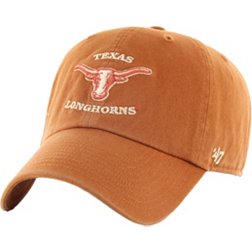 '47 Men's Texas Longhorns Burnt Orange Vintage Script Clean Up Adjustable Hat