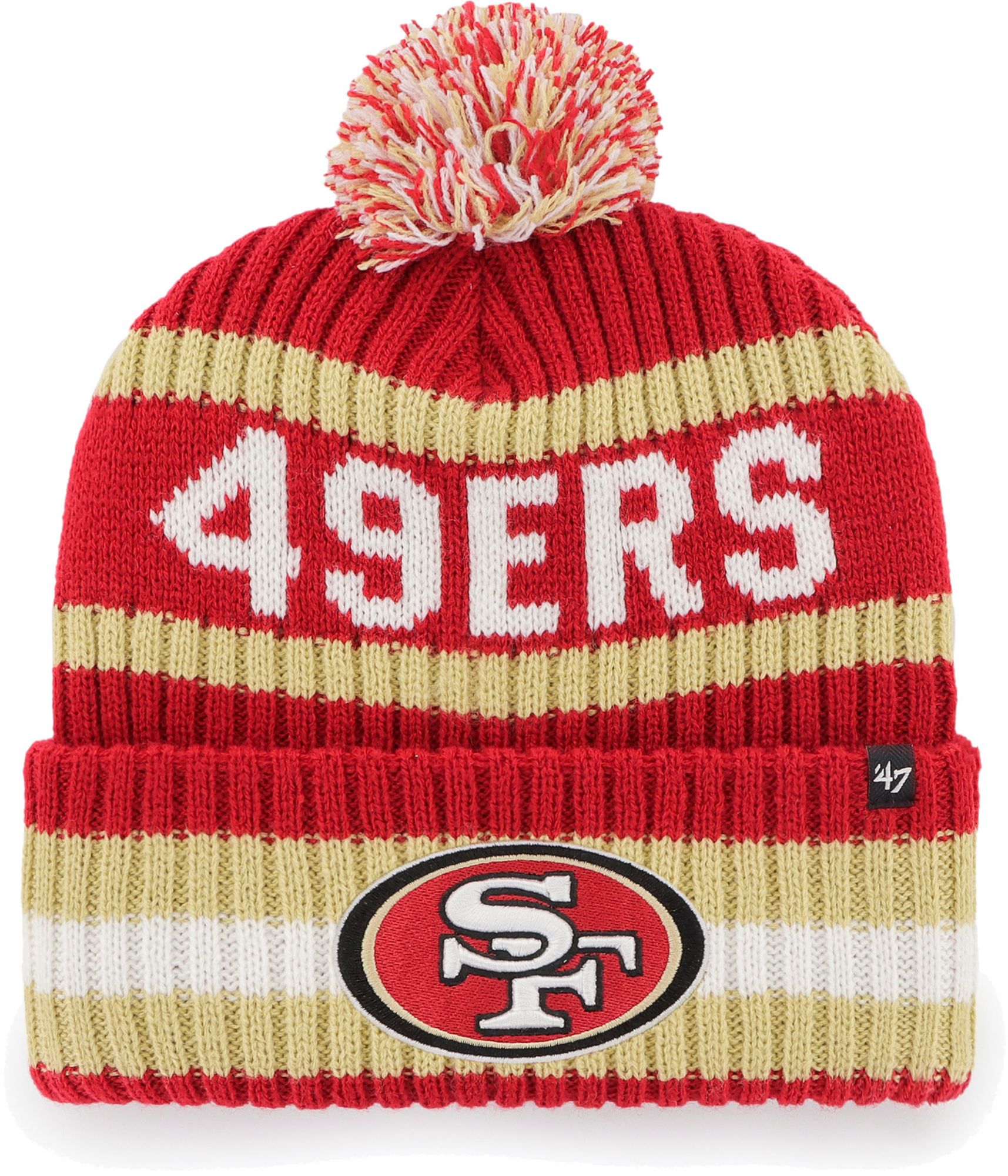 San Francisco 49ers‎ Red Beanie design with Logo, Rhinestones and pearls San Francisco 49ers Beanie main image 2