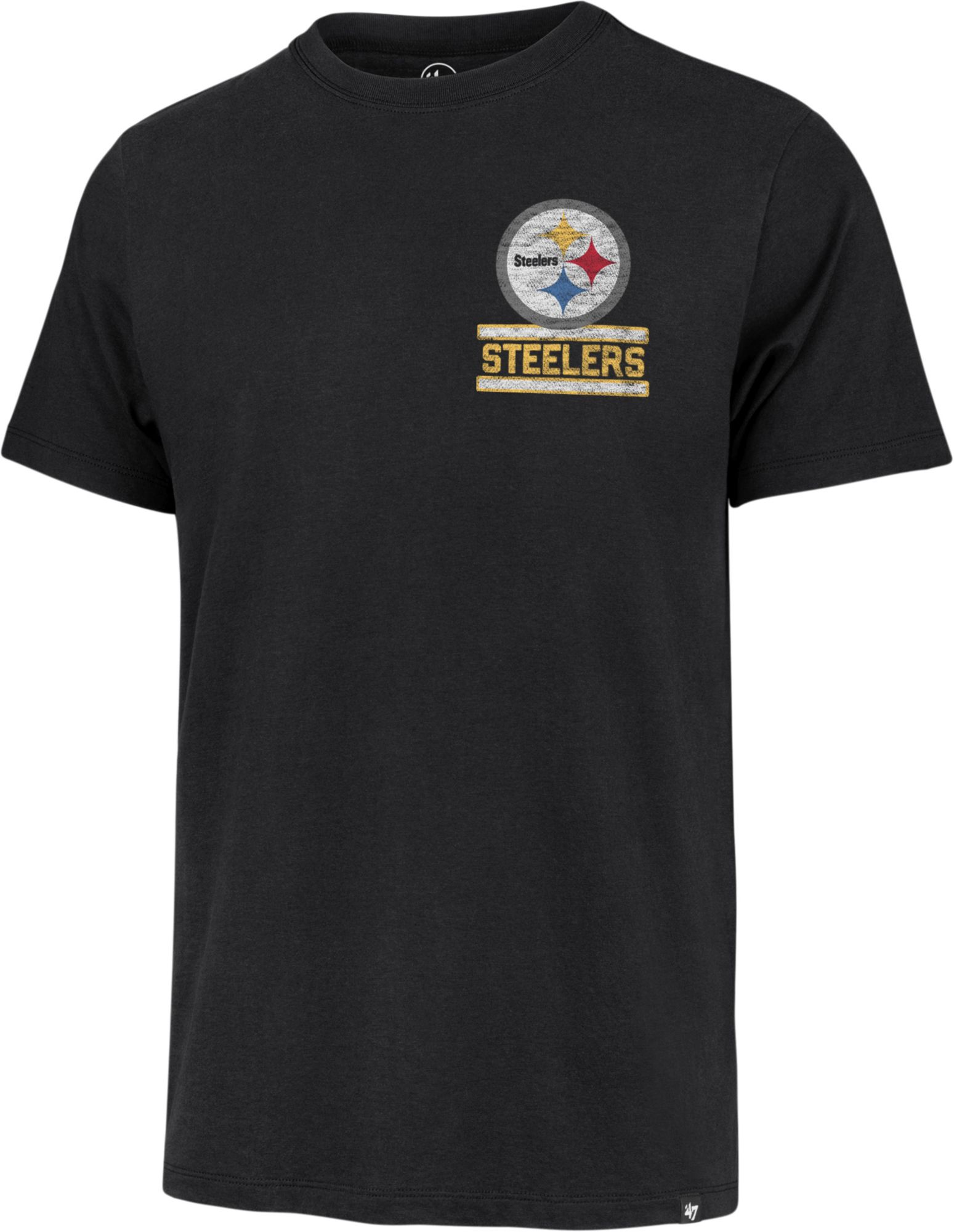 '47 Men's Pittsburgh Steelers Open Field Franklin Black T-Shirt