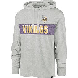 '47 Men's Minnesota Vikings Grey Field Franklin Long Sleeve Hooded T-Shirt