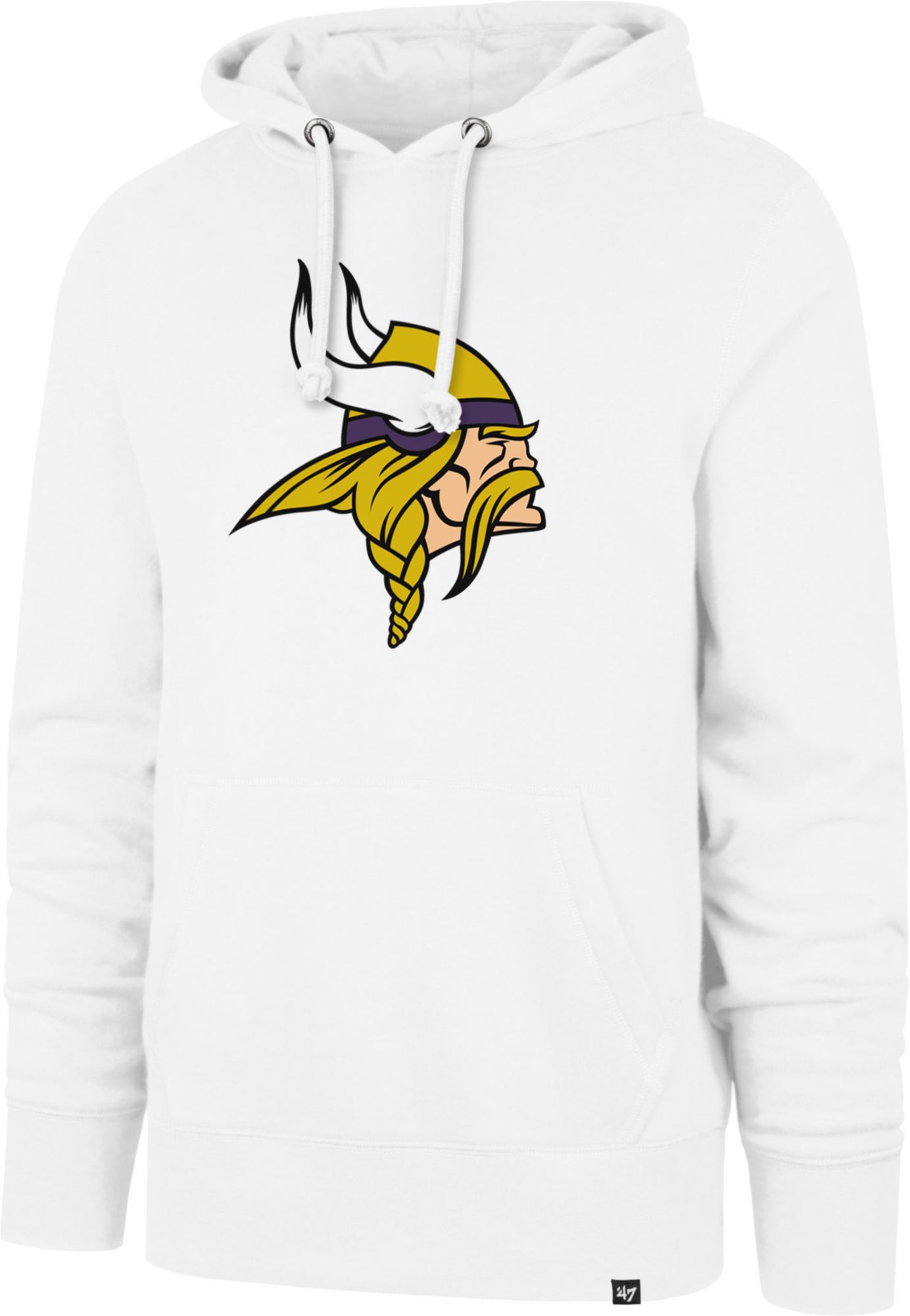'47 Men's Minnesota Vikings Headline Logo White Pullover Hoodie
