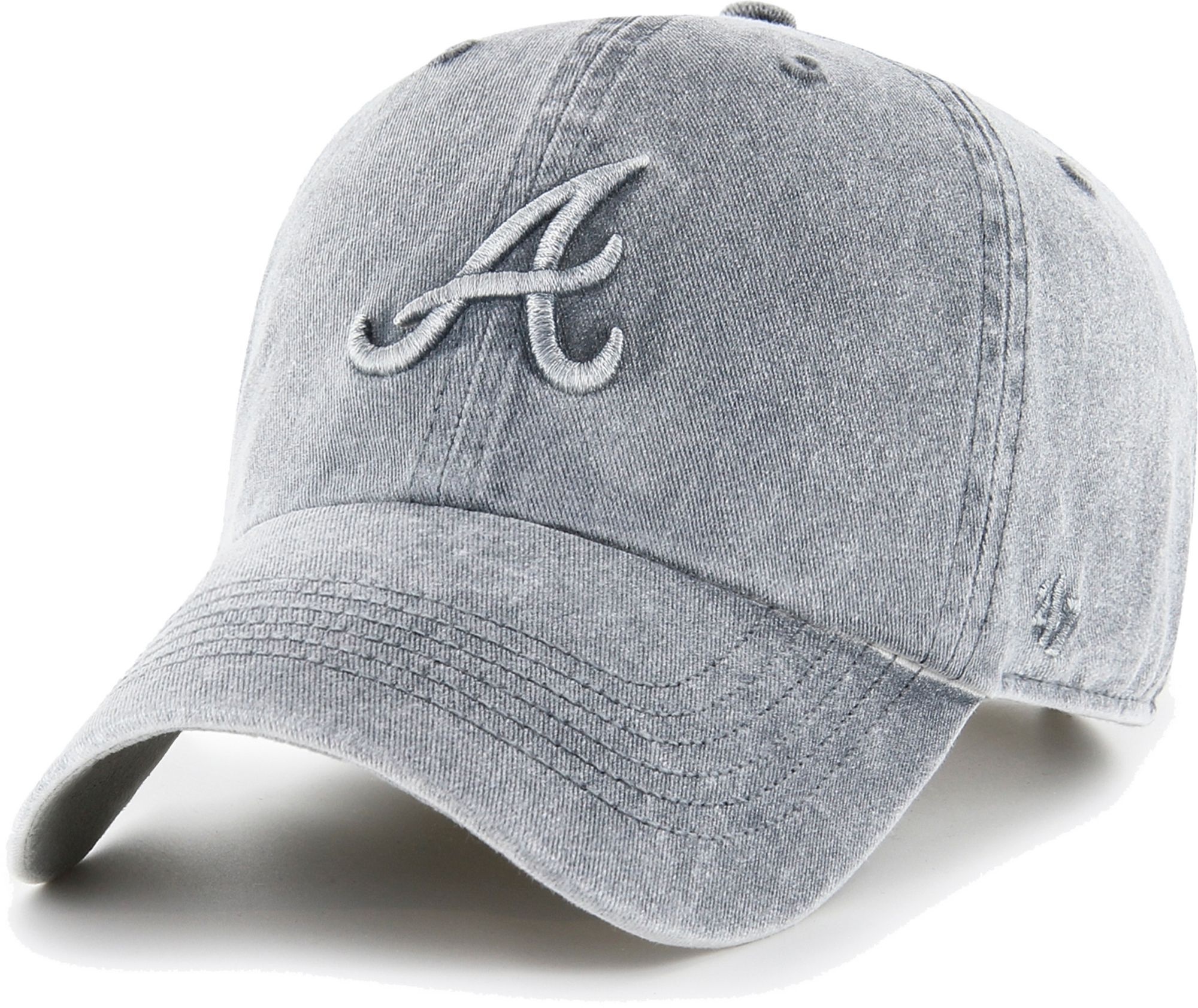 47 Brand Atlanta Braves Black White Clean Up Cap - Black