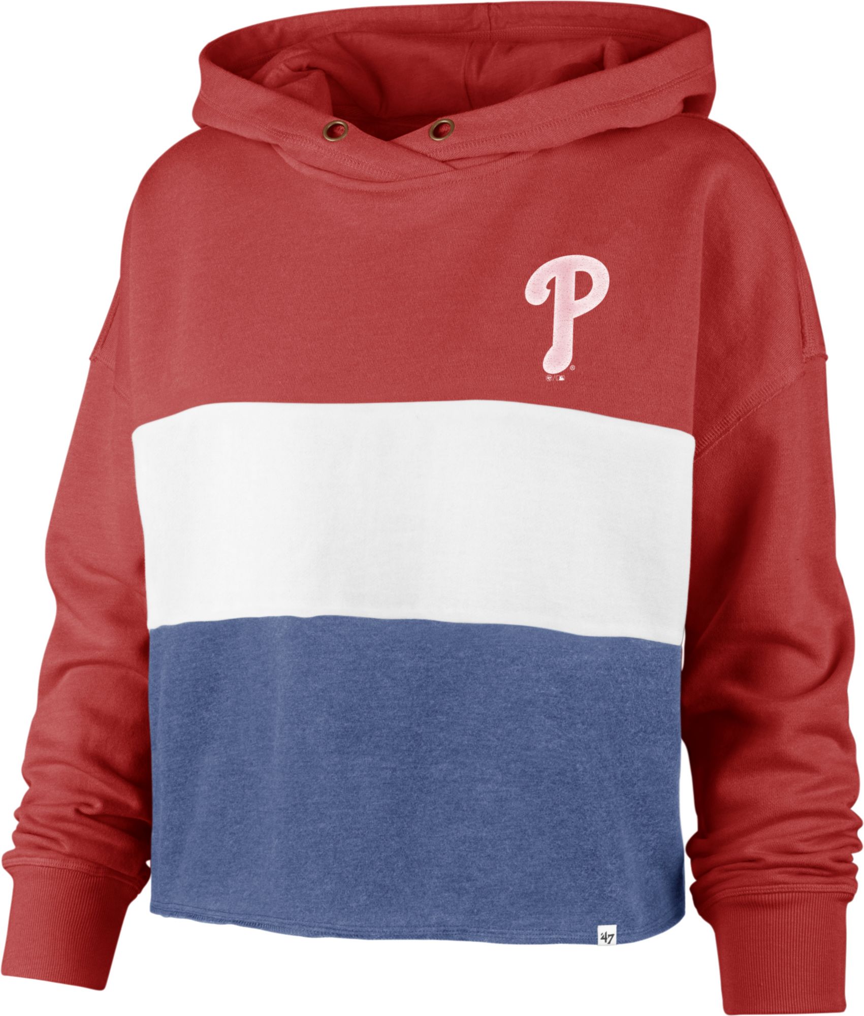 47 Brand / Women's Philadelphia Phillies Red Lizzy Cut Off Hoodie