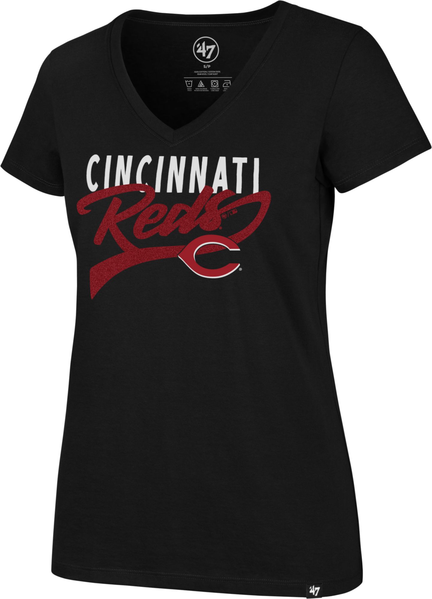 Cincinnati Reds Fanatics Branded Women's Official Team Logo V-Neck T-Shirt  - Red