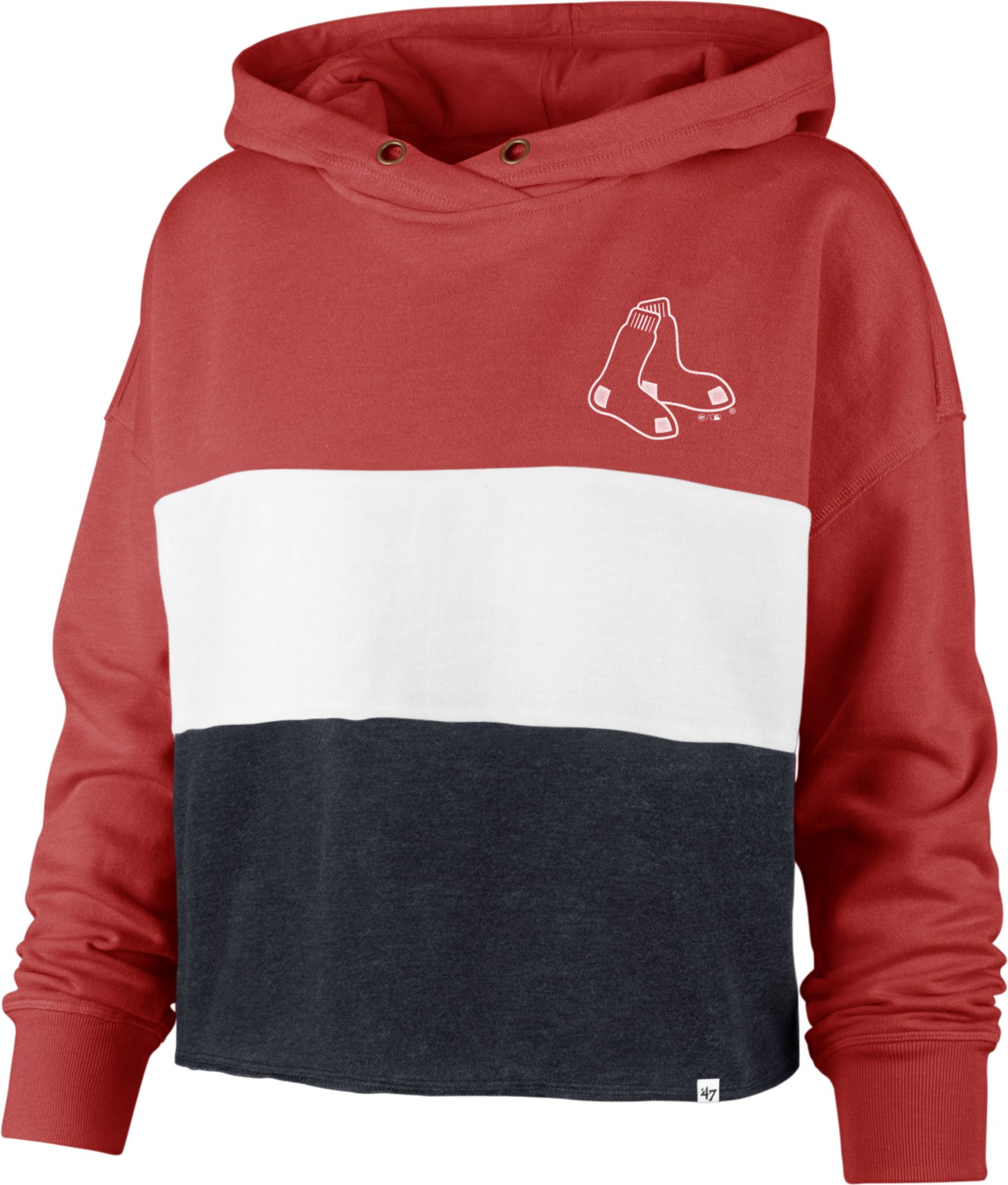 47 Brand / Women's Boston Red Sox Red Lizzy Cut Off Hoodie