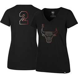 '47 Women's 2021-22 City Edition Chicago Bulls Lonzo Ball #2 Black T-Shirt