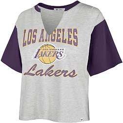 '47 Women's Los Angeles Lakers Grey Dolly Cropped T-Shirt
