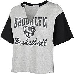 '47 Women's Brooklyn Nets Grey Dolly Cropped T-Shirt