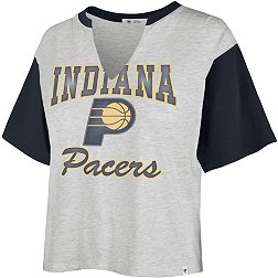 Nba Indiana Pacers Women's Gray Long Sleeve Team Slugger Crew Neck